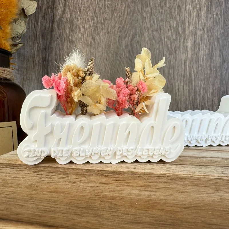 

DIY Flower Arrangement Silicone Mold Houses Ornament Tealight Candle Holder Molds Plaster Resin Craft Making Home Decoration