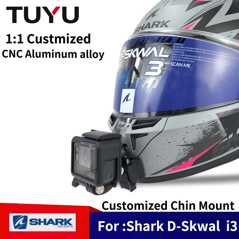 For Shark D-Skwal i3 Customized Motorcycle Helmet Chin Mount for GoPro hero11 Insta360 OneX3 Rs DJI Action Camera Accessories