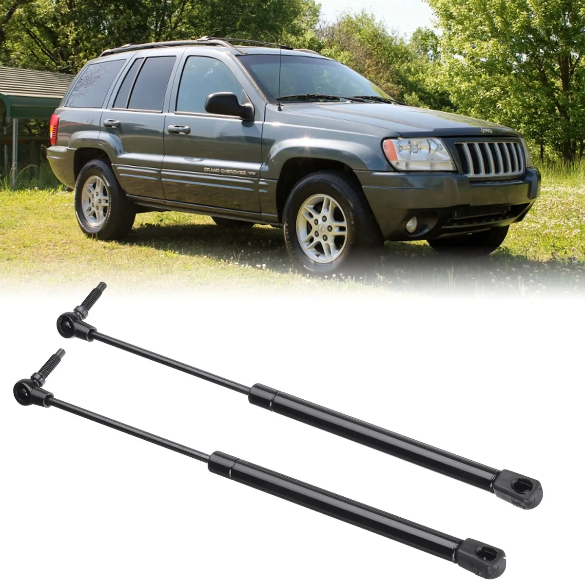 

2PCS Rear Window Gas Struts Support Lift Bars For Jeep Grand Cherokee MKI WJ WG 1999-2004 55136761AA 6453024072 Car Styling