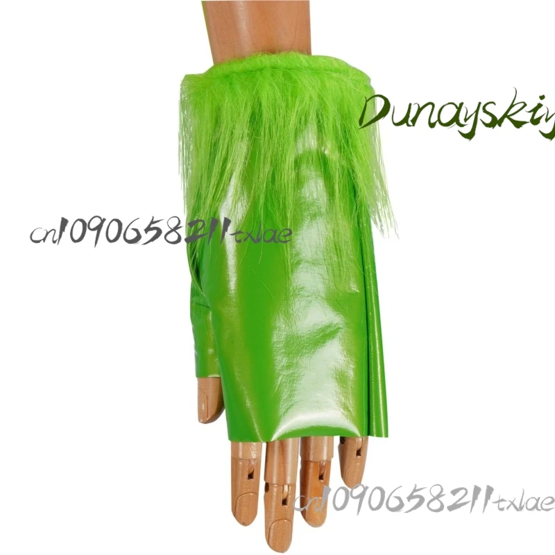 زي الوحش الفرو الأخضر للهالوين بدلة شخصية لحفلة عيد الميلاد للبالغين زي تنكري مضحك وحش رعب