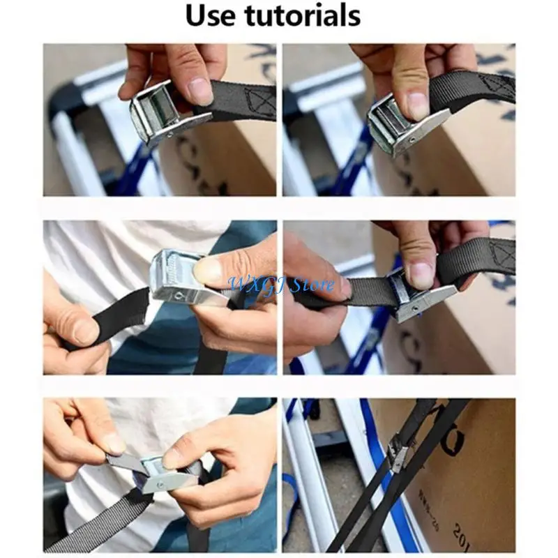 

37JE 10Pcs Reusable Metal Buckle Fastening Strap Cord Luggage Tied Rope Fastener Tape