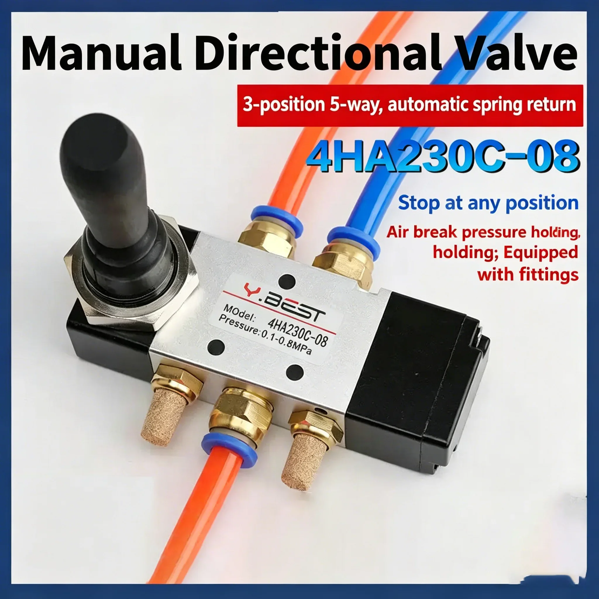 HLH 4H210-08/4H310-10/4H410-15 2 Position 5 Port Air Manual Valve Pneumatic Control Valve 5/2 Way Hand Lever Operated Control Va