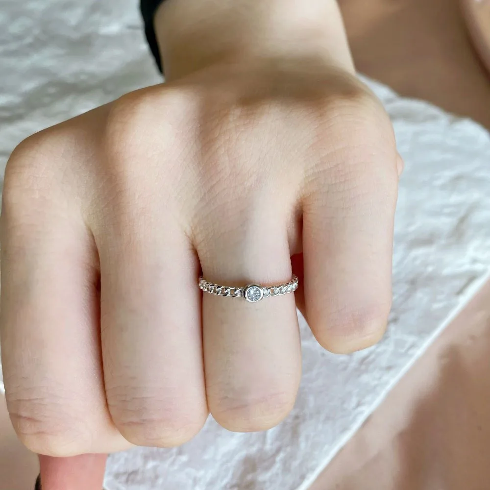 Bague en argent S925 pour femme, bijoux de la minorité féminine, bague simple, mélange et match, style Ins, nouveau, 2023