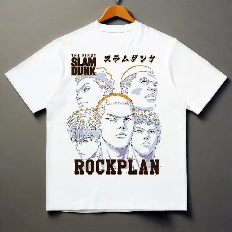 

Slam Dunk Anime T-shirt Animation Derivatives Men's Summer Fashion Trend Comfortable Short Sleeve Cotton Round Neck Top Clothing