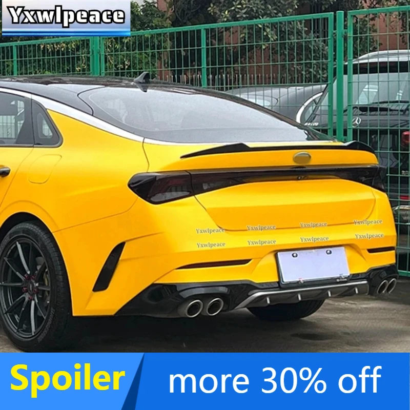 

For KIA K5 Optima Spoiler 2020 2021 2022 ABS Gloosy Black/Carbon Look V Style Rear Trunk Lip Spoiler Car Tail Wing Decoration