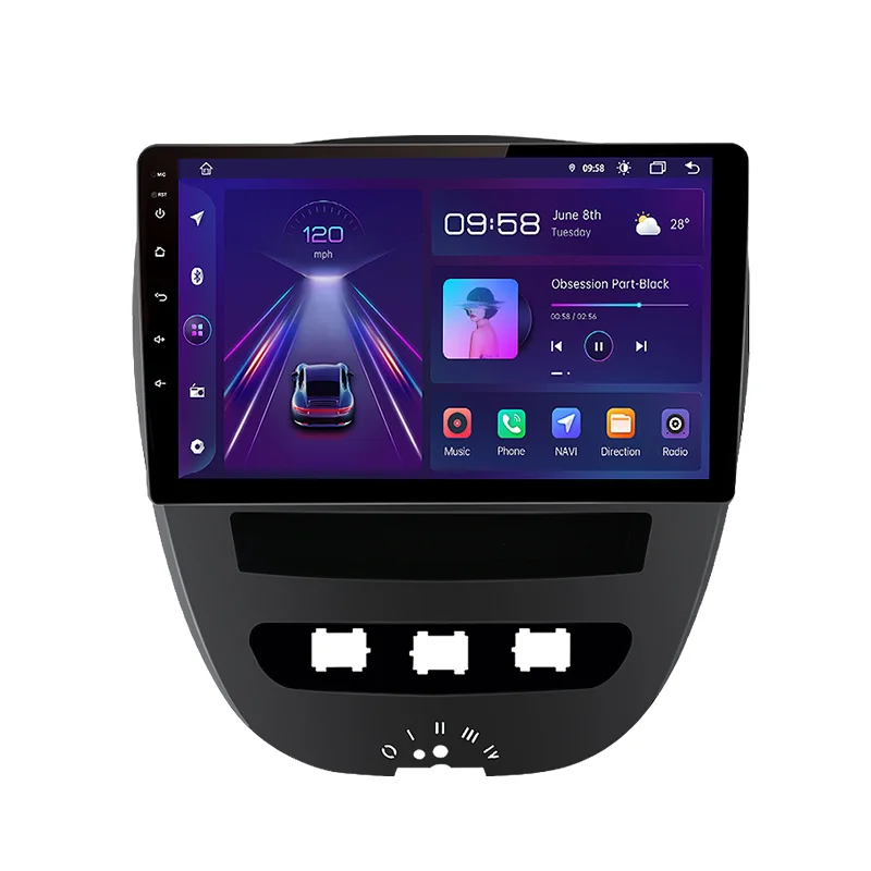 Junsun Draadloze CarPlay voor Apple Auto Radio Stereo voor Peugeot 107 Toyota Aygo Citroen 2005-2014 GPS TouchScreen multimedia - afbeelding 2