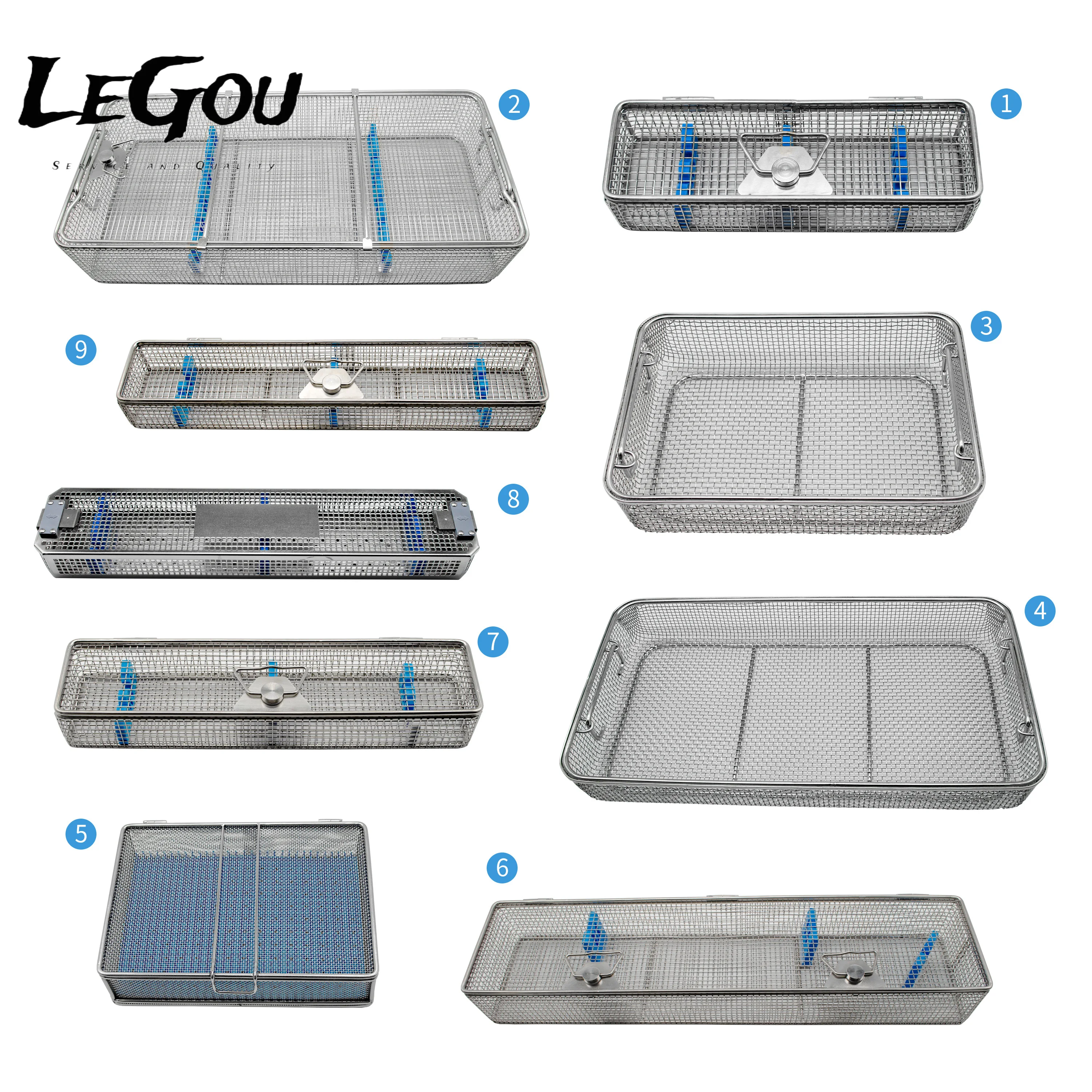 LeGou Professional Green Silicone Hospital Furniture Tray 300mm*250mm*70mm Reusable ISO9001 Certified  Basket