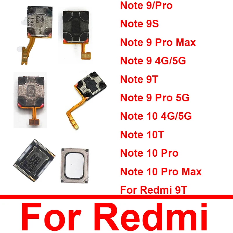 For Xiaomi Redmi Note 9 10 Pro Max 4G 5G Note 9s 9T 10T Earpiece Speaker Ear Sound Top Speaker Receiver Repair Parts