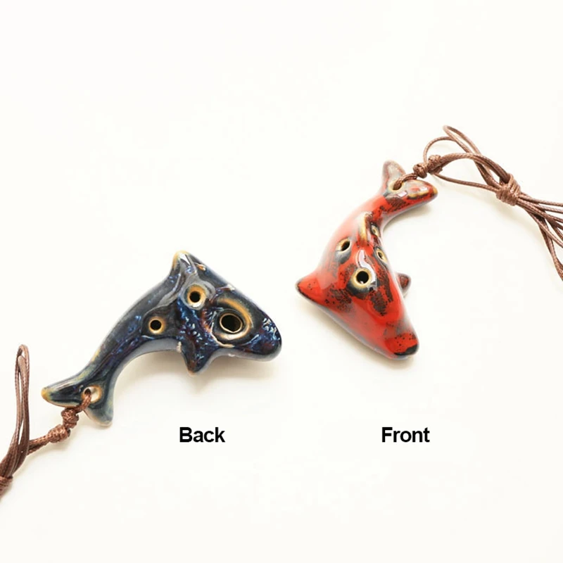 

Handcrafted Dolphin Ceramic Ocarina (6-Hole) – Sturdy Glazed Wind Instrument with Rich Resonance, Perfect for Children &Beginner