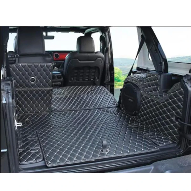 High Quality ! Special car trunk mats for Jeep Wrangler JL 4 door 2022 -2018 durable cargo liner boot carpets for Wrangler 2021