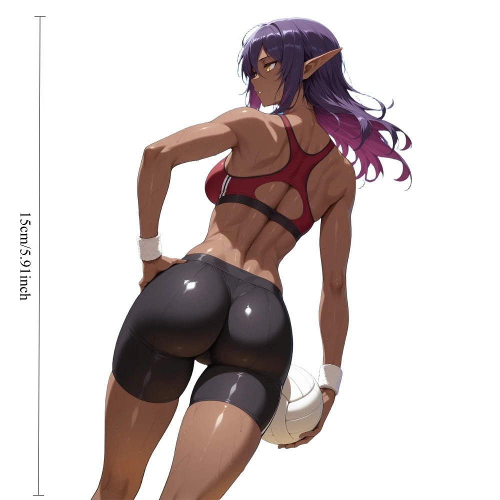 1pc 15cm Delvadg Volleyball Scene Vinyl Car Sticker Windproof Motorcycle Decal