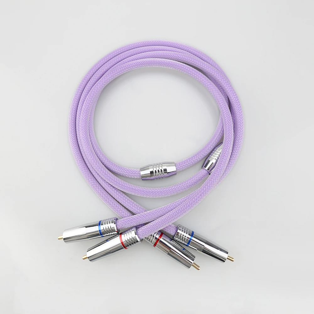 Audiocrast A85 Purity 99.998% Pure Silver Audio RCA Cable With PTFE Insulation 4N Pure Silver HiFi Audio Cable