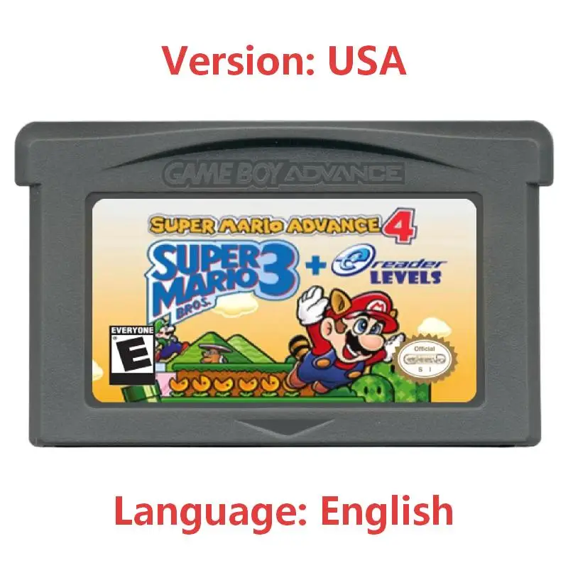 Игры Super Mario Advance для GBA, американская версия, Super Mario World, Yoshi's Island, Super Mario Bros 3 и уровни для электронной книги, игровой картридж.
