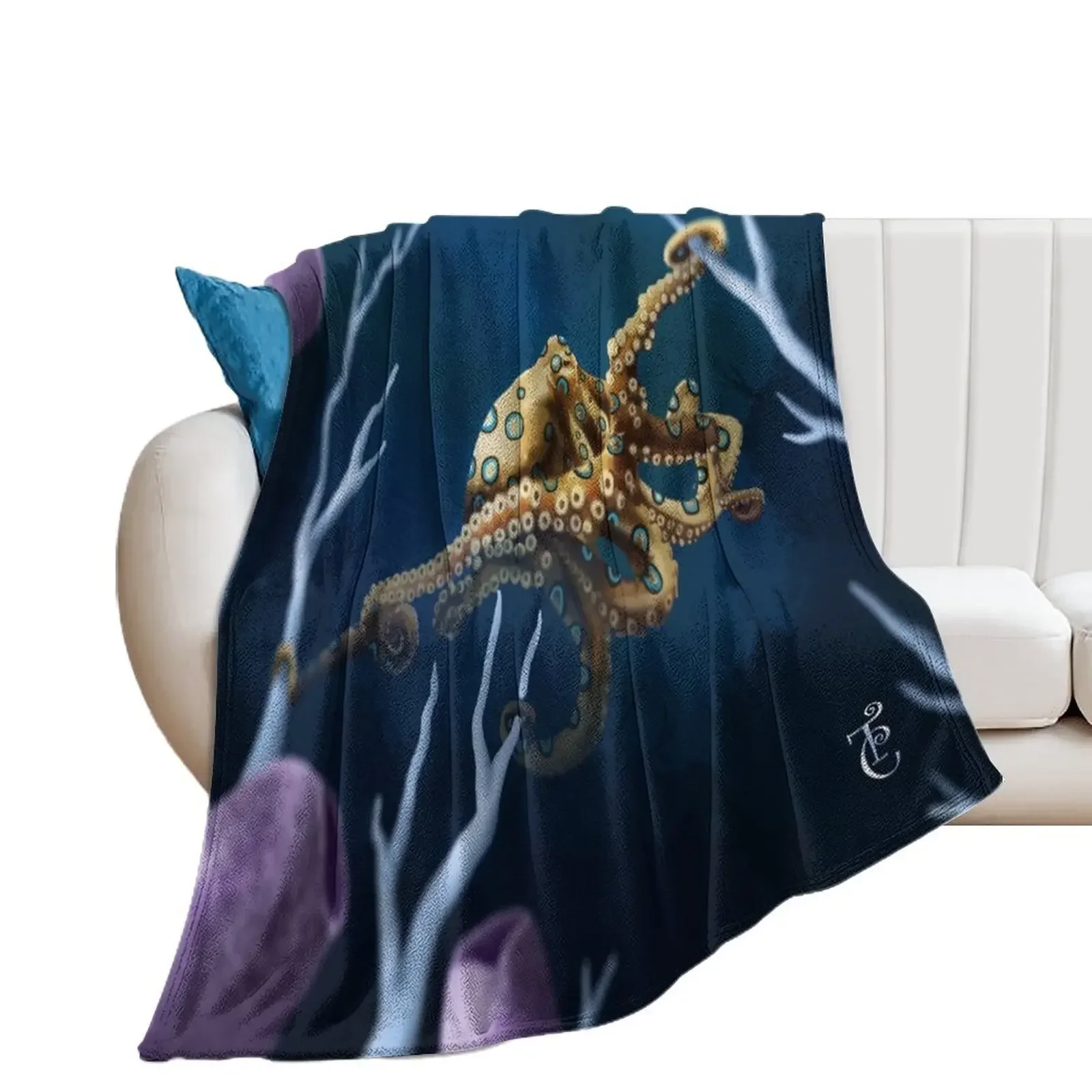 

Blue Ringed Octopus Throw Blanket Polar warm winter Soft Blankets For Bed Blankets