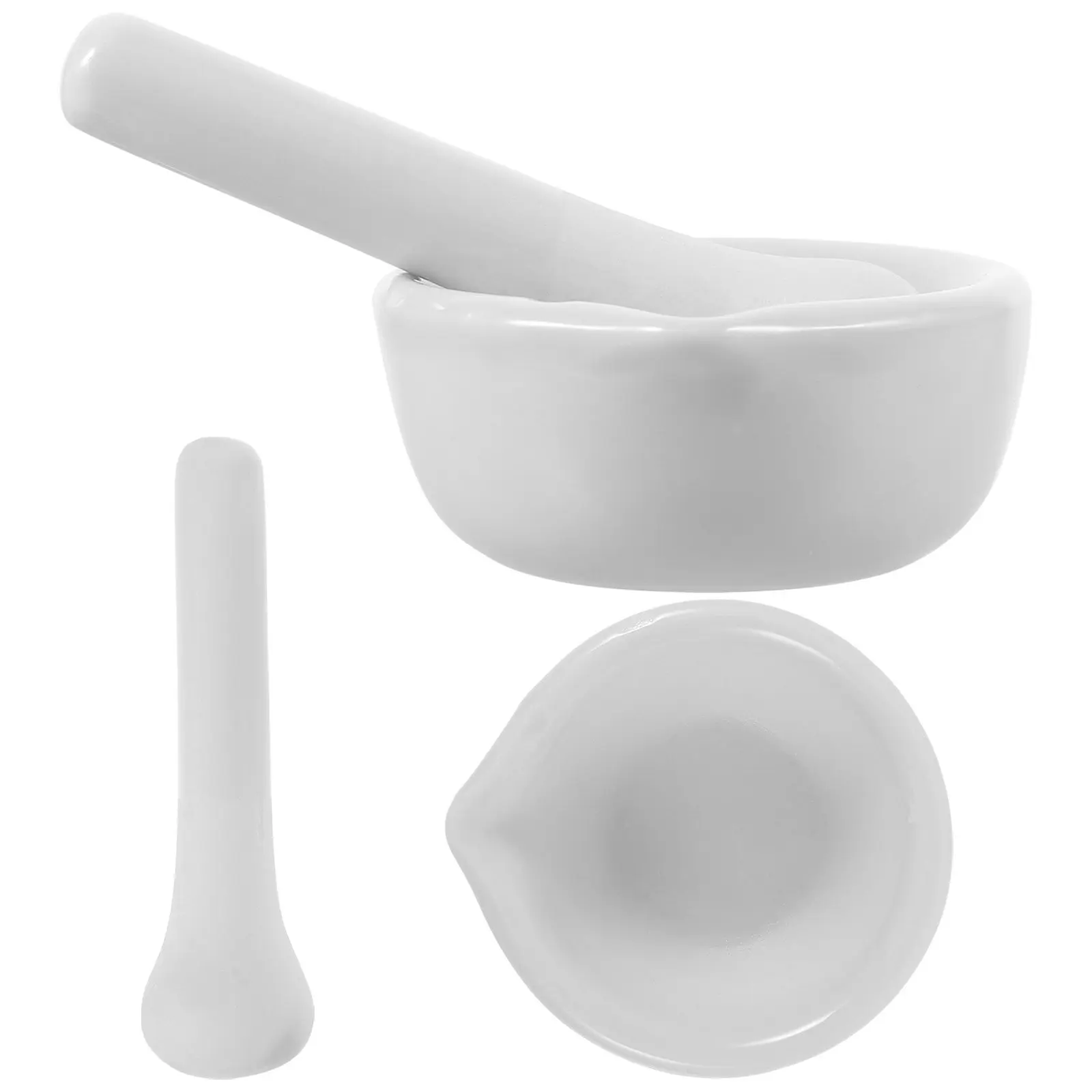 2Sets Porcelain Pestle Tool Set Premium Material Fast Efficient Grinding Medicine Pounding Masher Kitchen Lab Supplies