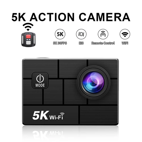 Cámara de Acción Ultra HD 5K/30fps WiFi 2 ""170D bajo el agua 30M casco Vedio Sport Anti-Shake Action Camera con Sony 386 Fisheye Le