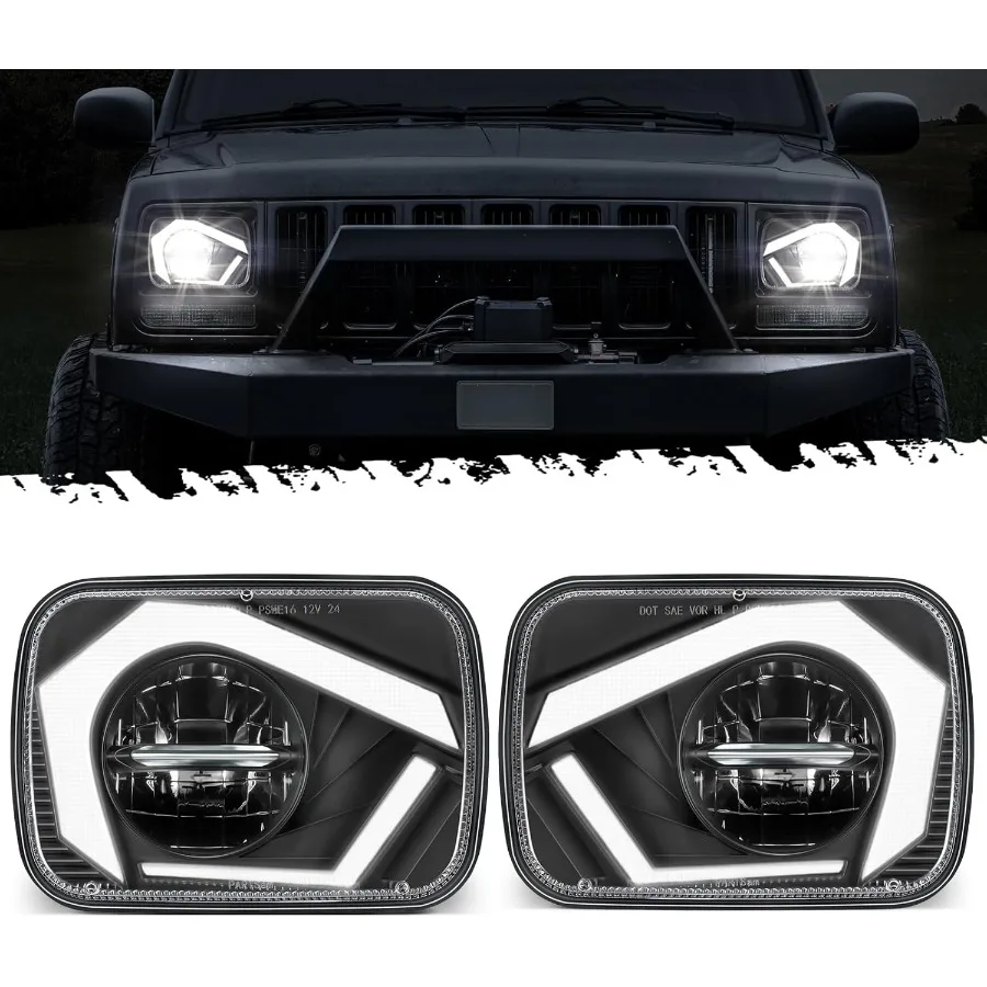 

Eagle Eye Headlights H6054 LED 7x6 5x7 Hi Low Sealed Beam with AntiGlare DRL Sequential Turn Signal without Start and End Anima