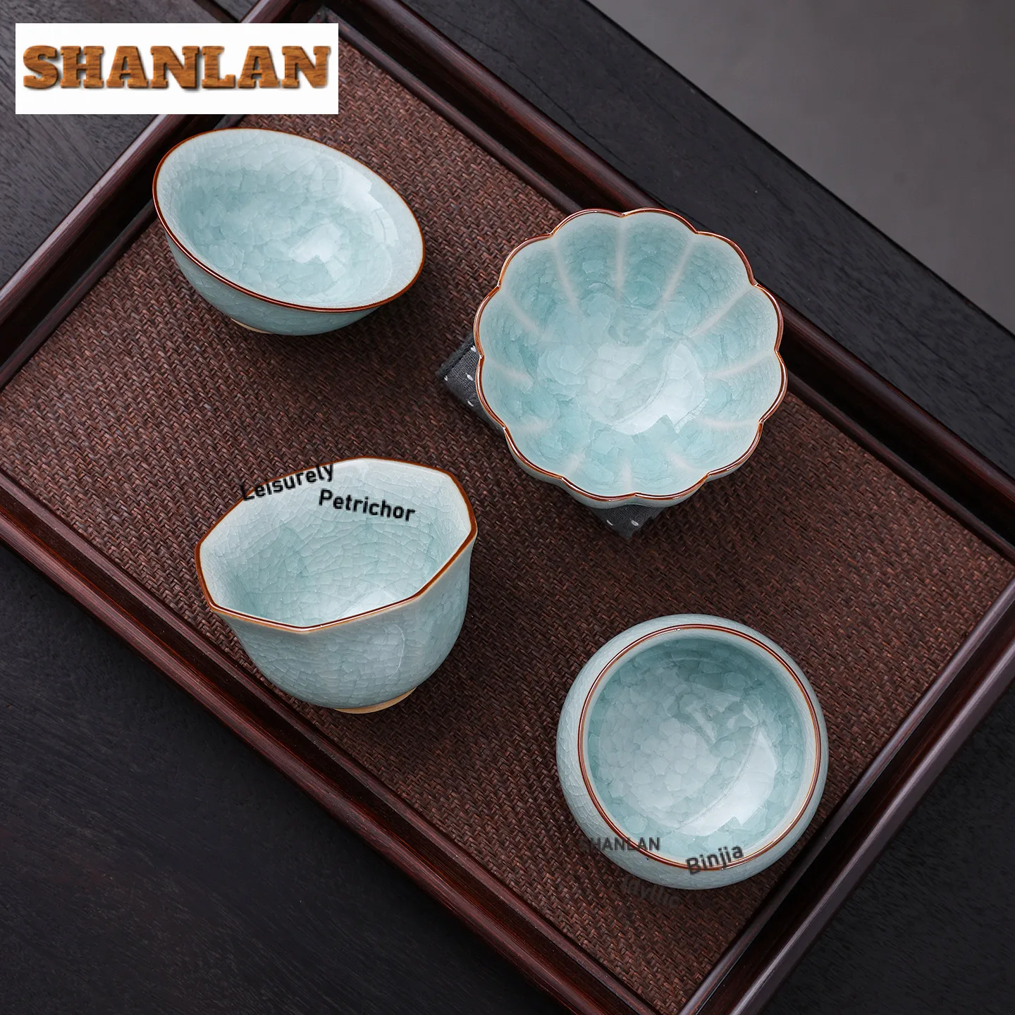 Ru Kiln Ice Cracked Glaze Porzellan Teetasse Boutique Teeschale Schöne Teetasse Teeprobe Dufttasse Chazhan Master Cups