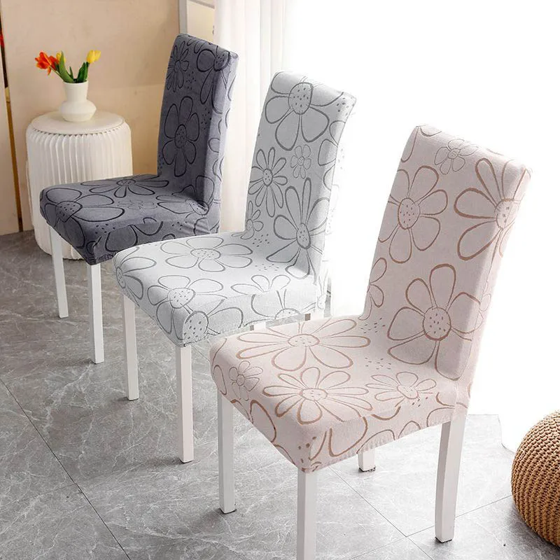 

Elastic Dining Room Chair Cover Flowers Stretch Jacquard Covers For Chairs For Kitchen Spandex Slipcovers Chair Seat Covers Home