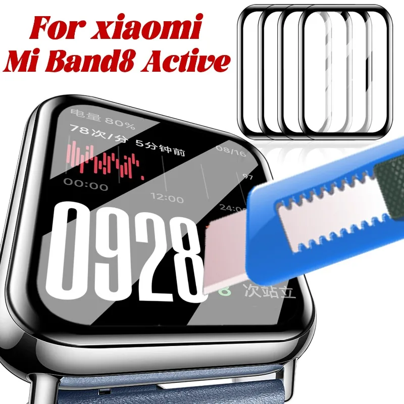 9D Curved Protective Curved Film for Xiaomi Smart Band 8 Active Watchband Screen Protector Cover for MI Band8 Active Accessories