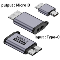 USB 3.0 Micro B USB C Male to Type C Female Adapter 10Gbps Charging charger Fast Data Sync for External Hard Drive Disk HDD Cabl