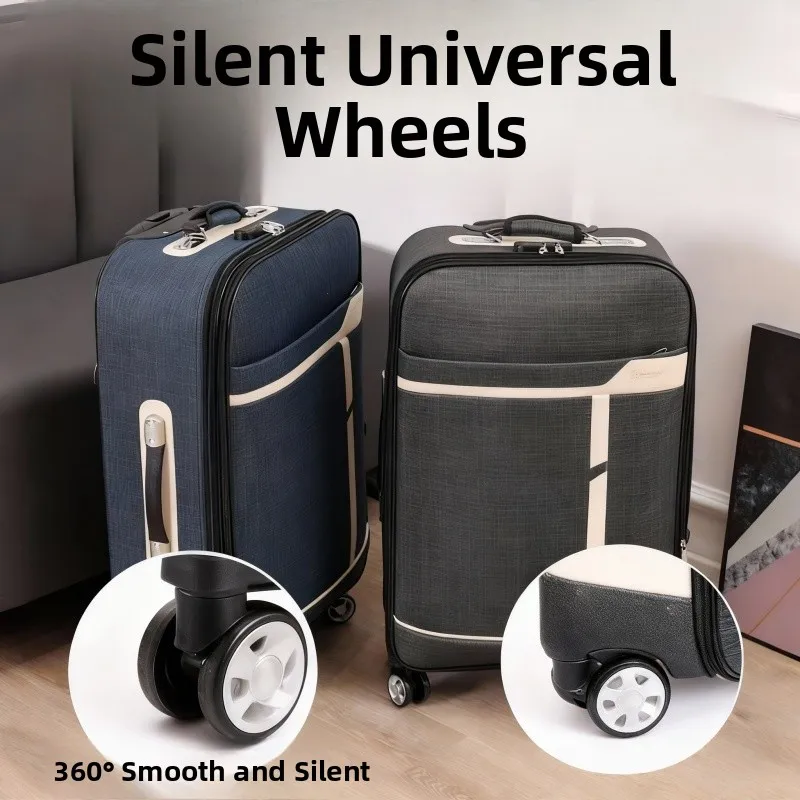 

Travel Ox Cloth Lage Canvas Bag with Four-Wheel Rotation for Men And Women Password Lo Handbag Polyester Pure Color