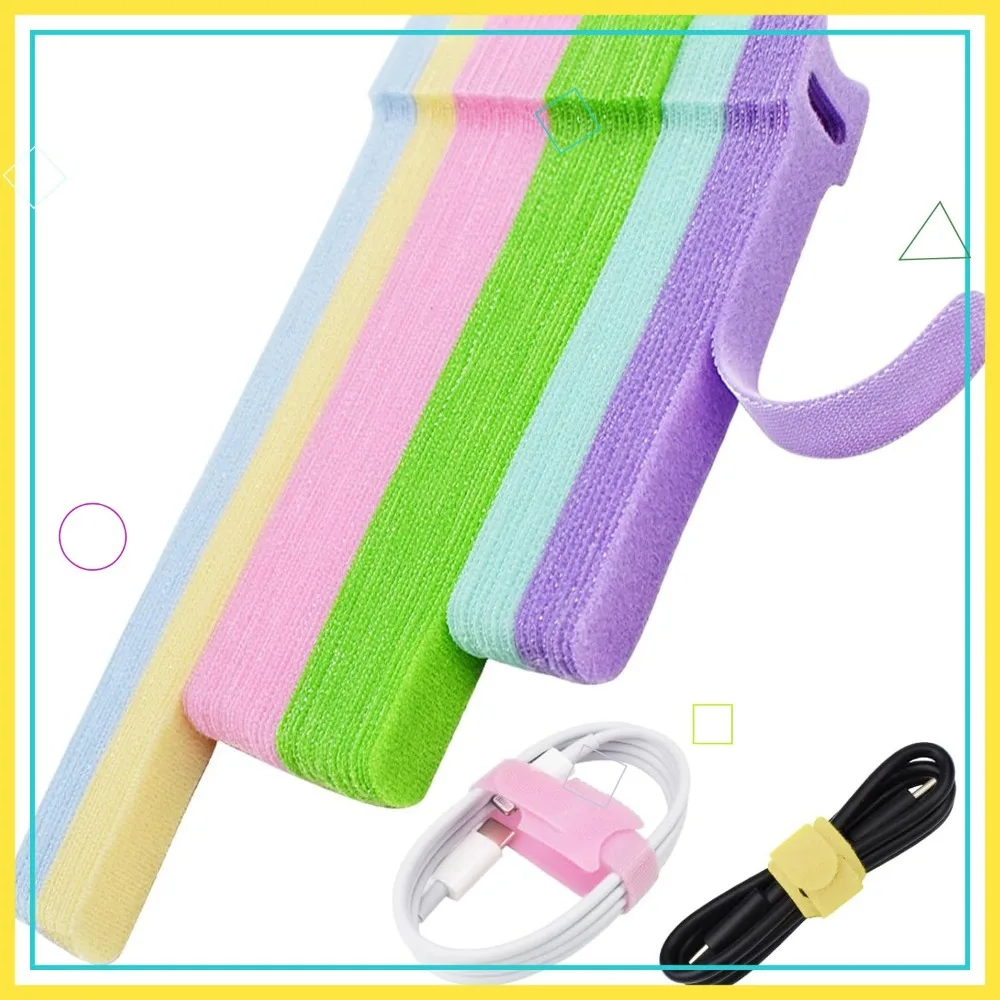 

80pcs Reusable Cable Ties, Macaron Color Wire Ties for Cable Management, 4/6/8 Inch, 6 Colors