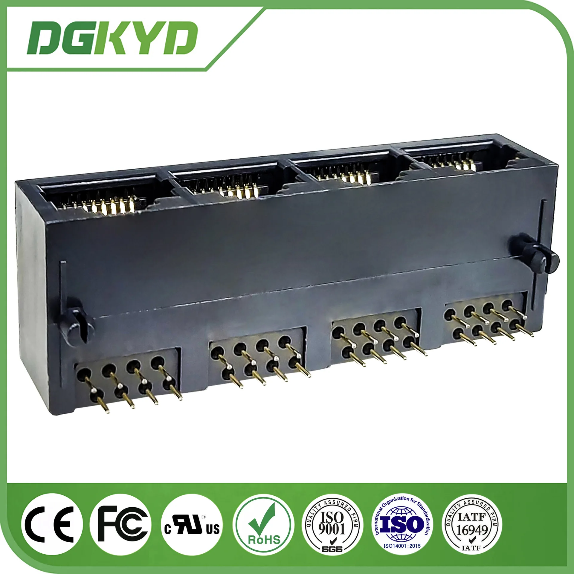For RJ45 Multi-port Connector 1X4 8P8C Lampless Full Plastic, Gold Plated G/FuDGKYD59211488IWA1DY1