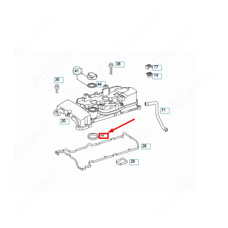 Novo selo moldado de óleo para Mercedes SLK/SLC/CLC/E/A/B - A 2710160721