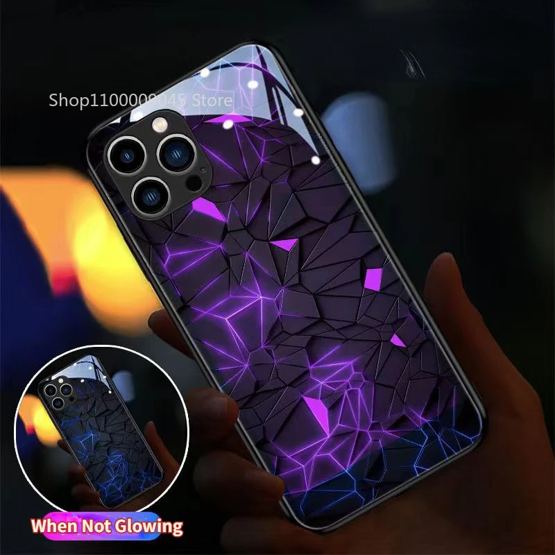 

Voice Controlled Led Flash Phone Cases For Huawei Mate 60 50 E Pro Plus P40 P30 Nova10 11 Honor 90 80 70 Luminous Tempered Cover