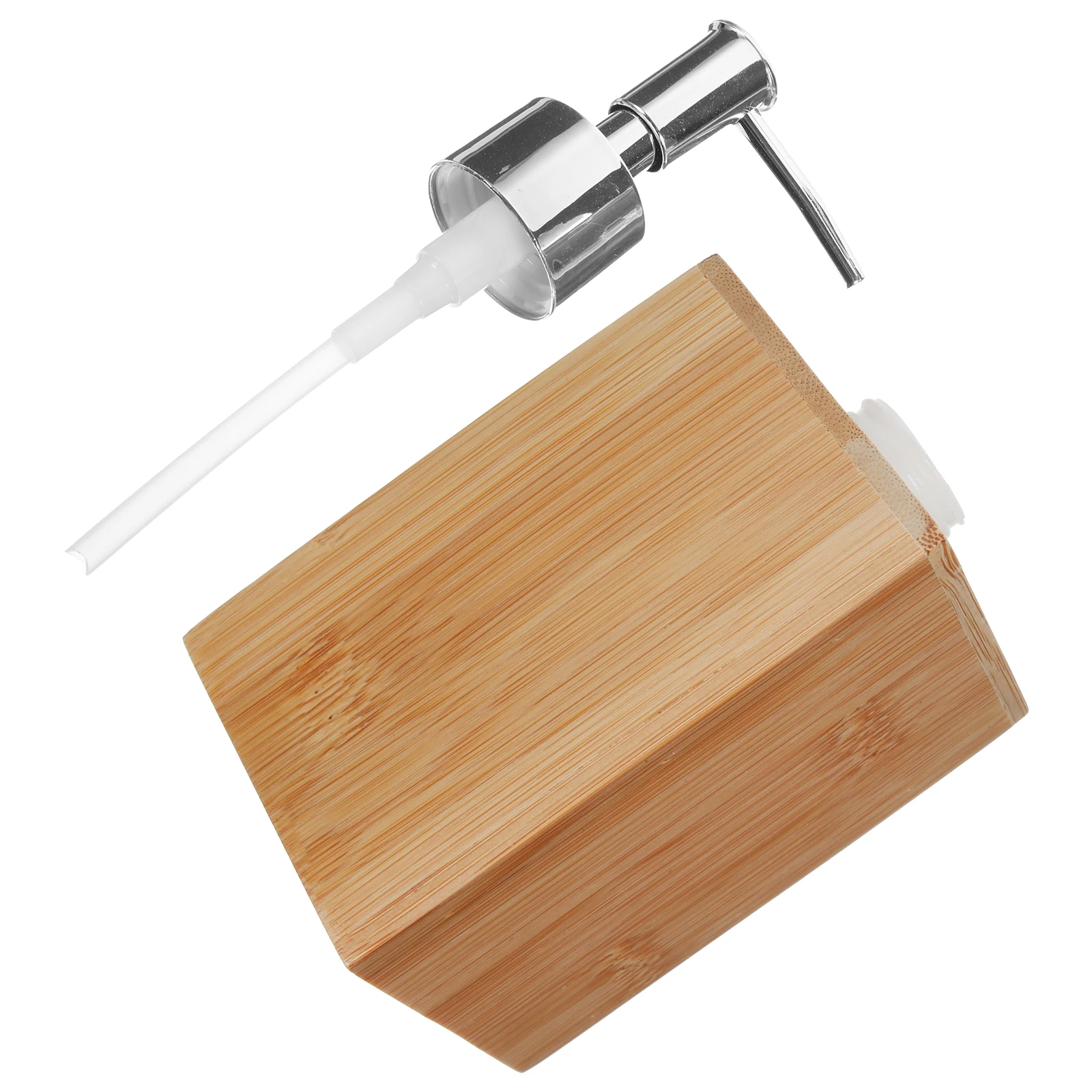 

Bamboo Hand Bottle Large Capacity Pump Dispenser Shampoo Soap Bathroom Kitchen Material Simple Design