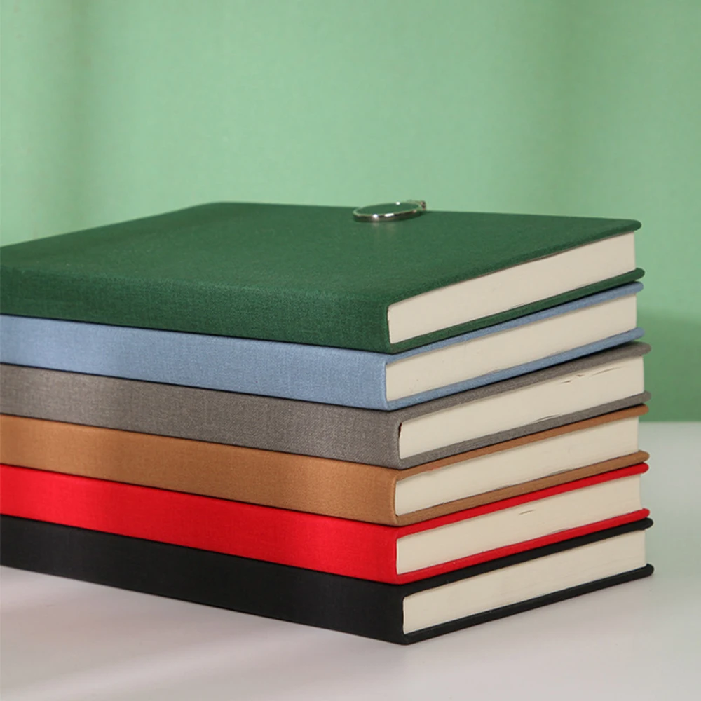 (Logo can Engrave) A5 Simple Notebook With Buckle Design, Thickened Student Diary, Business Meeting Minutes, Notepad