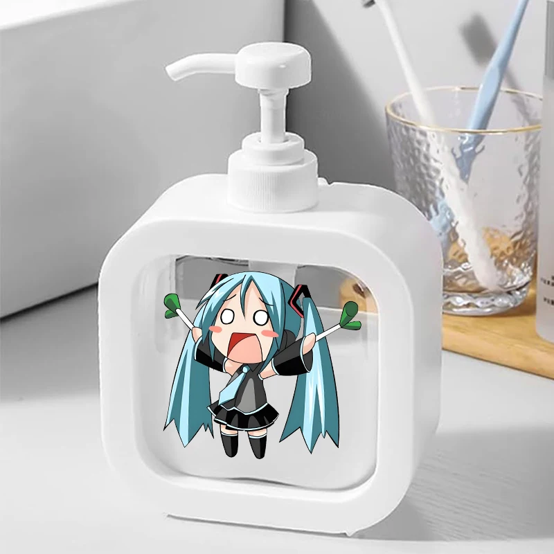 300ML Hatsunes Miku Transparent Soap Dispensers Creative Refillable Portable Empty Bottle Shower Gel Detergent Dispensing Bottle - view 3