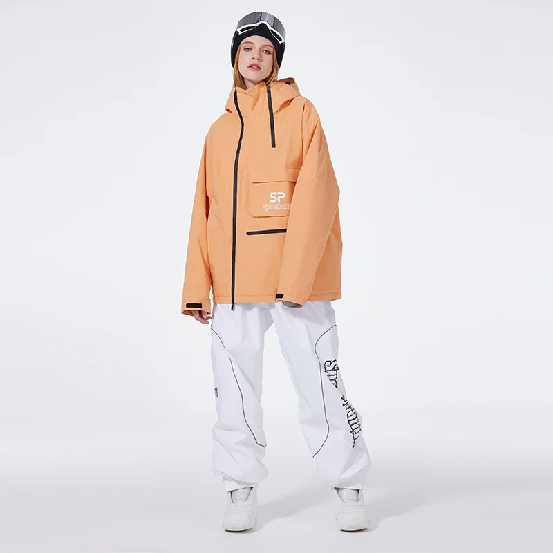 كول الرجال النساء على الجليد دعوى مقاوم للماء فضفاض التزلج الزي الثلوج العزل دعوى النساء ملابس التزلج لفصل الشتاء سترة فستان أطفال مع سروال داخلي #6