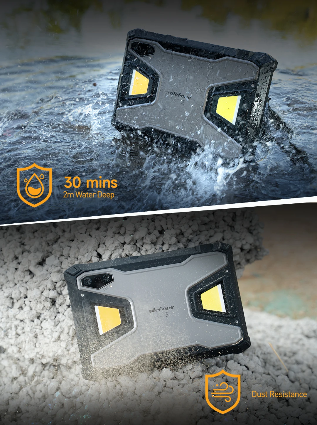 Ulefone Armor Pad 5 Pro 5G Rugged Tablet 24200mAh Android 15 Tablet 12GB+20GB RAM, 512GB ROM 64MP 120W GPS NFC