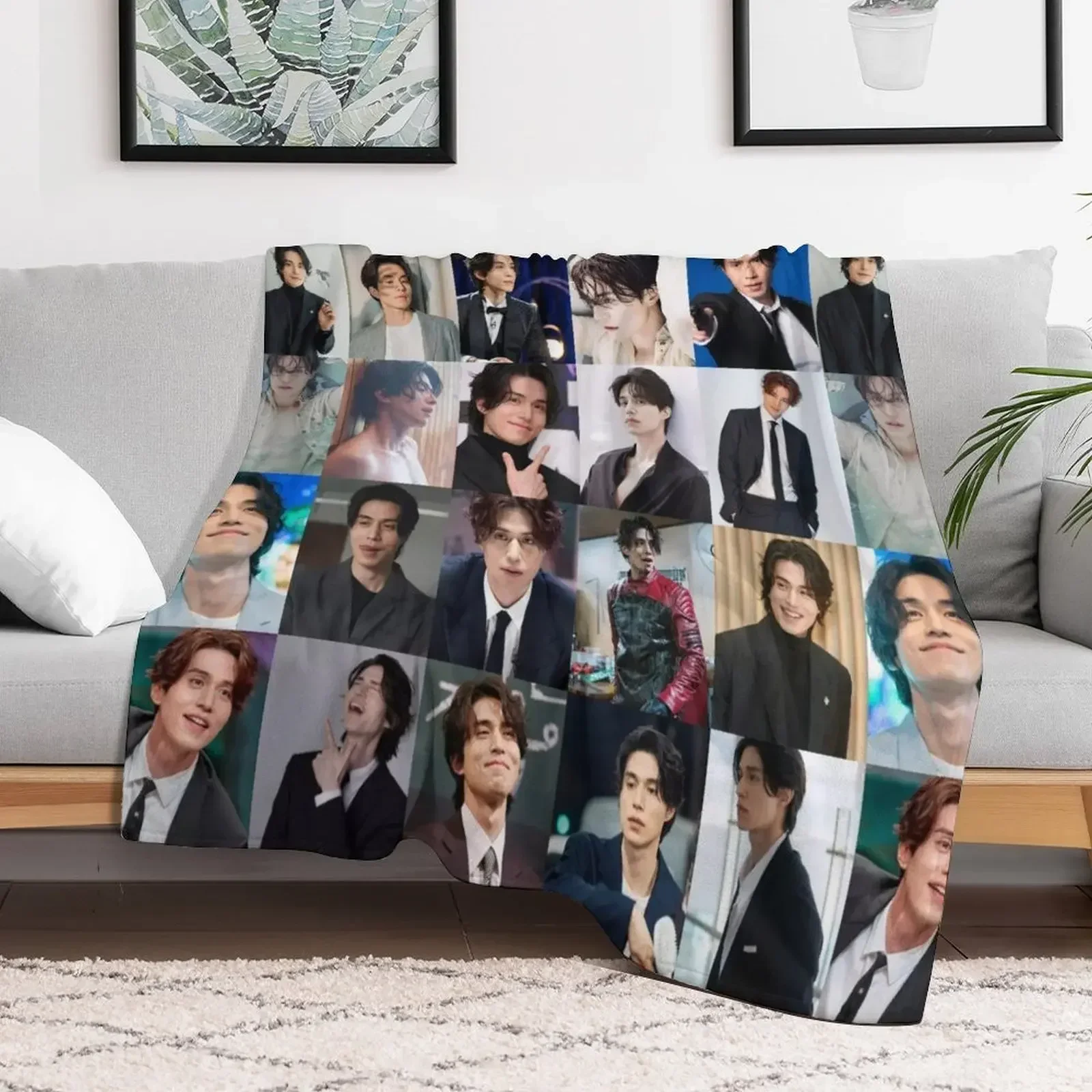 

Lee Dong Wook Throw Blanket Bed Fashionable Sofa Throw Cute Plaid heavy to sleep Blankets