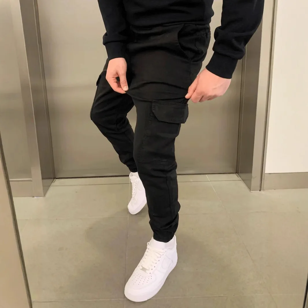 2025 European and American Three-dimensional Overalls Tether Elastic Sports Pants Casual Pocket Overalls