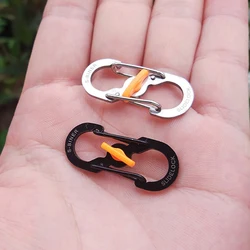 5Pcs Outdoor Camping Carabiner 8 Shaped S Buckle with Lock Mini Keychain Hook Anti-Theft Backpack Buckle Key-Lock Tool