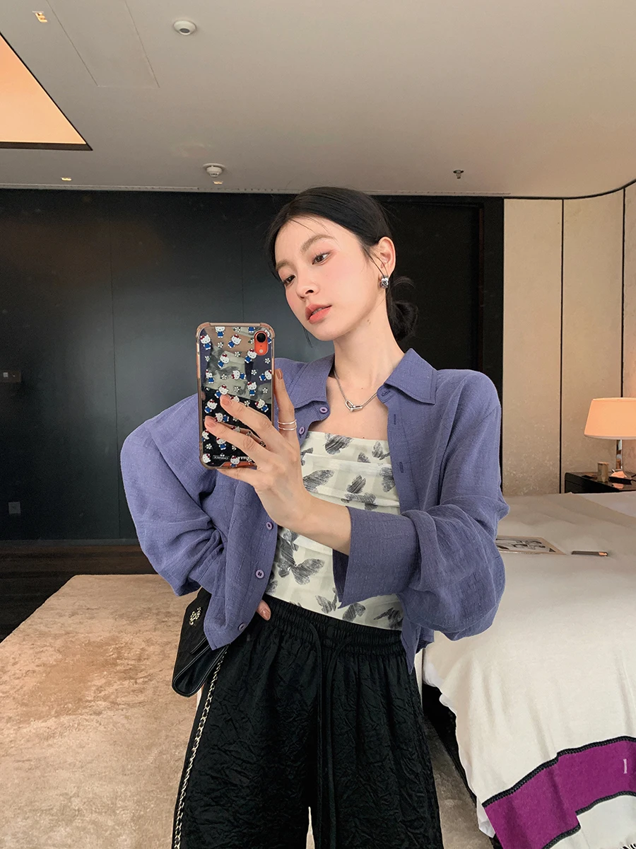 

Женская повседневная верхняя одежда Ibell Zhang: Новинка, двухцветная, бархатная, однотонная, с отложным воротником, длинным рукавом