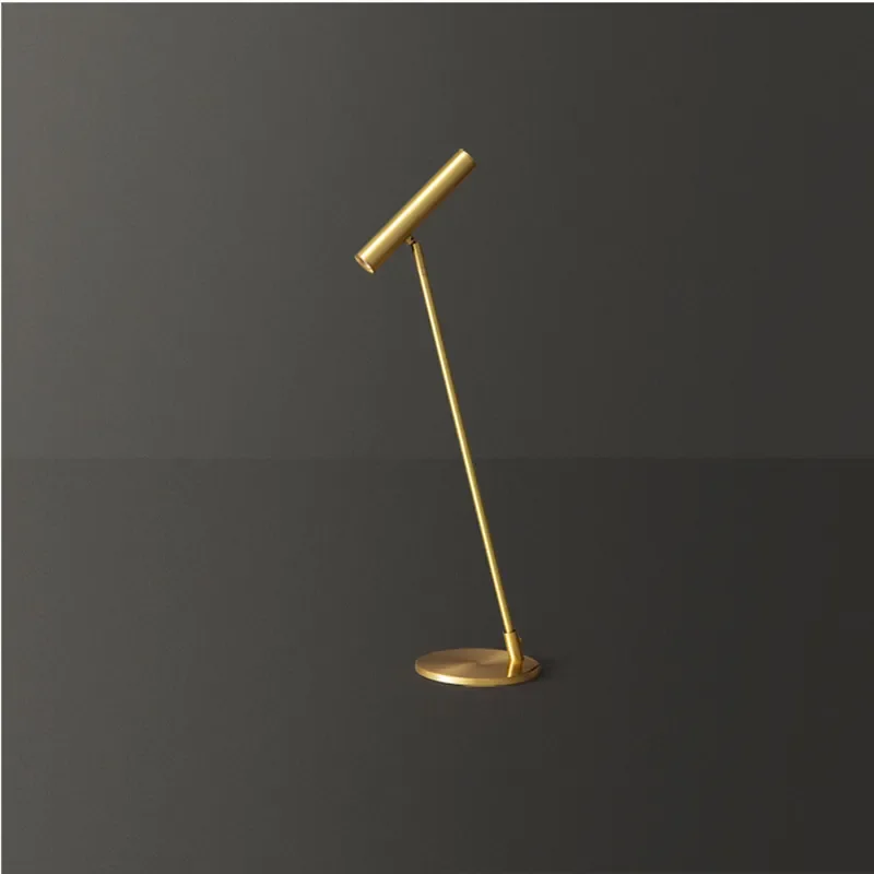 Modern Minimalist All-Copper Rotary LED Reading Lamp for Bedroom Bed Study Desk round Atmosphere Table Lamp