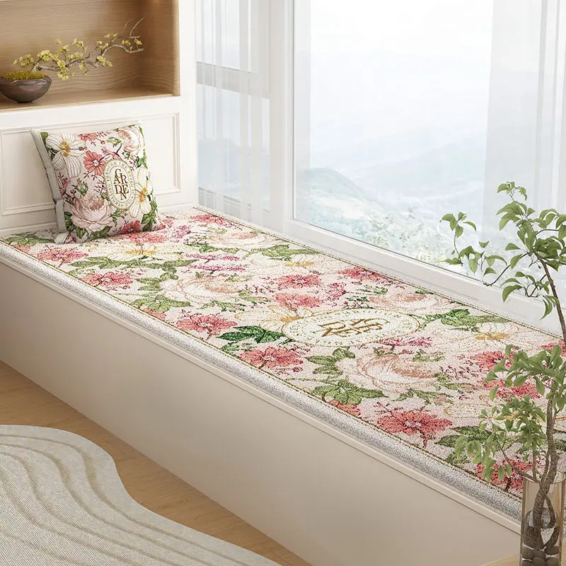 velvet floating window mat, living room, bedroom,bedside carpet, all season universal balcony floating window carpet