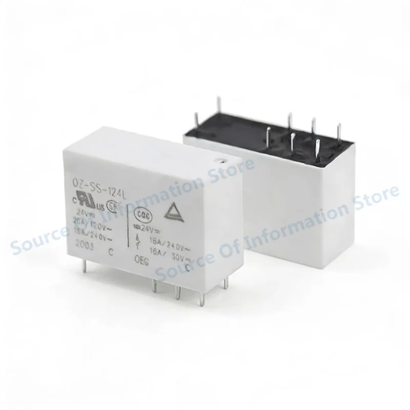 10Pcs OZ-SS-124L TE Connectivity 24V 16A 8-Pin SPDT Relay for Household Appliances