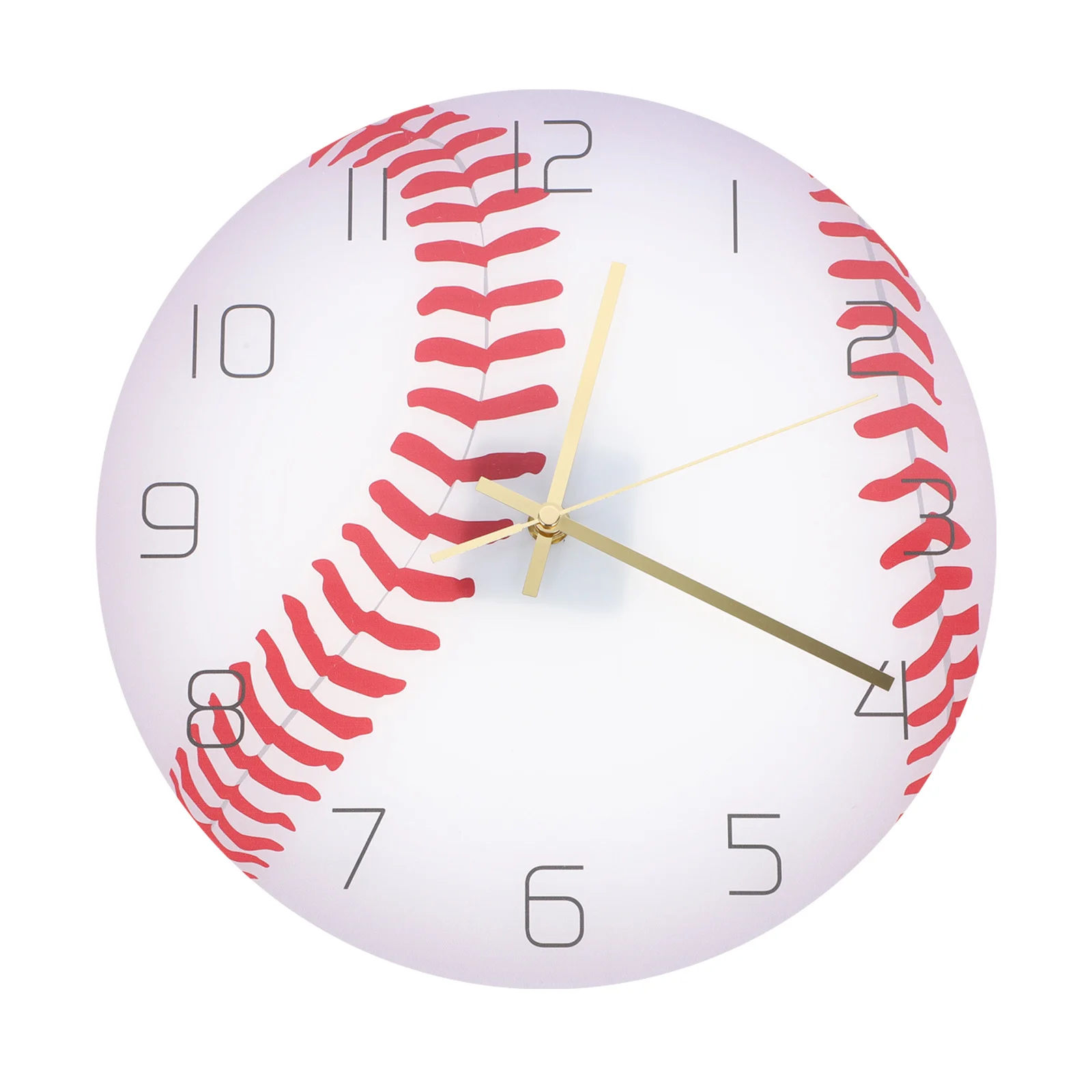 Stilvolle, von Baseball inspirierte Wanduhr mit klaren Zahlen, Acryl, leises Uhrwerk für Zuhause, Büro, Schlafzimmer, Arbeitszimmer, geräuschloses Dekor