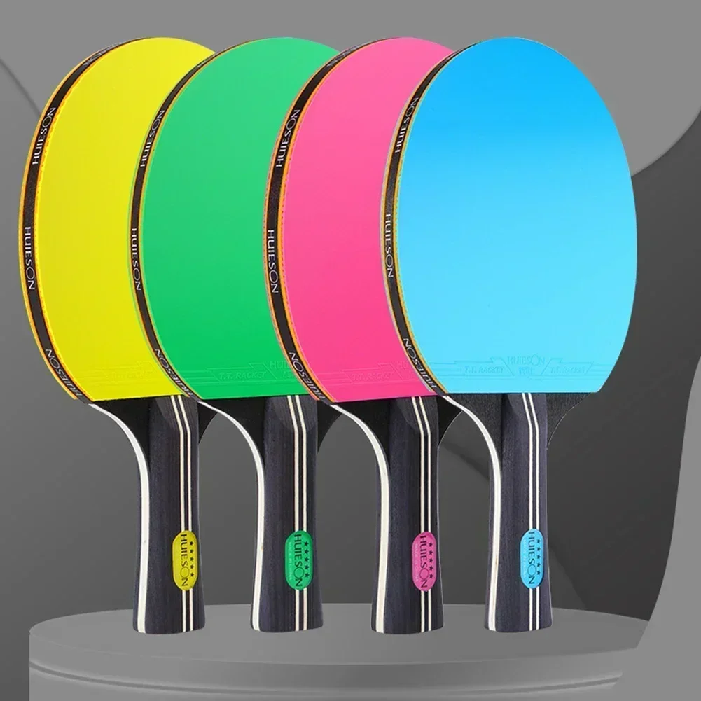 1 шт. ракетки для настольного тенниса с длинной ручкой, ракетка для настольного тенниса с сильным поворотом, 7-слойная деревянная летучая мышь FL, красочные ракетки для настольного тенниса