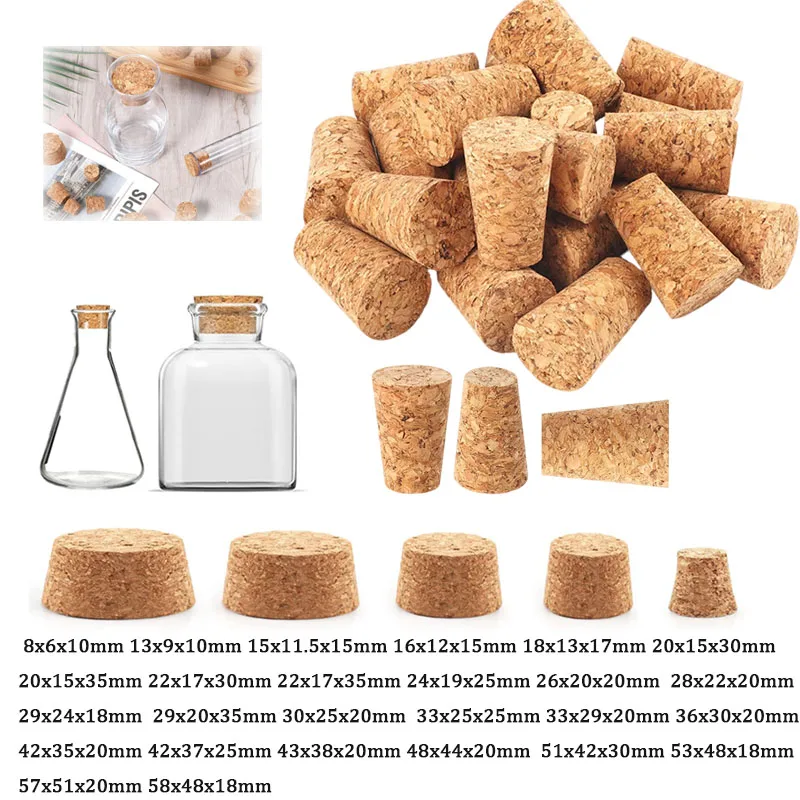 5/10 قطعة الفلين الخشب الناعم مدبب الفلين المقابس النبيذ مثبت زجاجي مانعة للتسرب زجاجة النبيذ الفلين النبيذ الفلين سدادات الحرف اليدوية الفلين