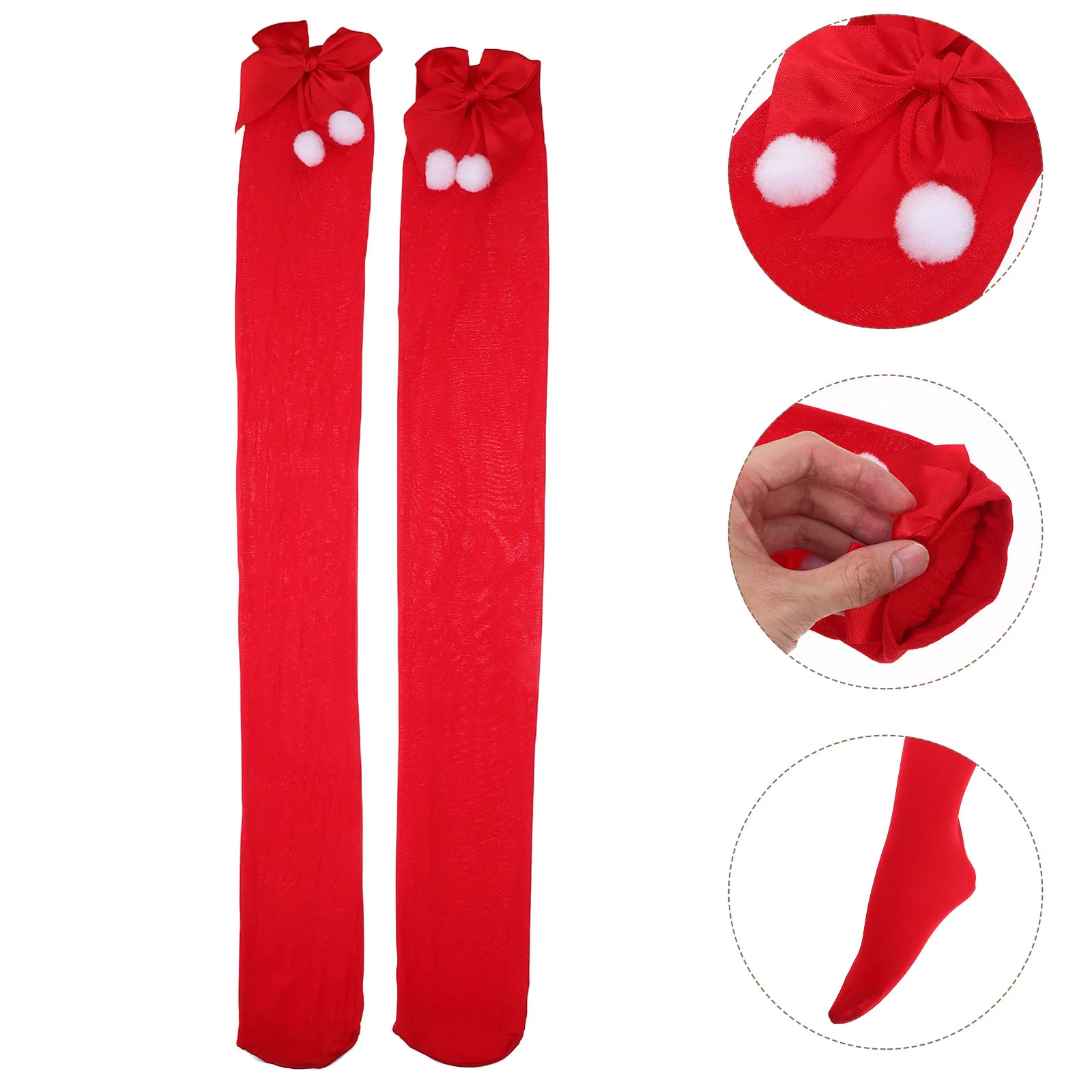 Christmas Stockings Comfortable Long Socks Knee Costume Party Polyester Women Girl