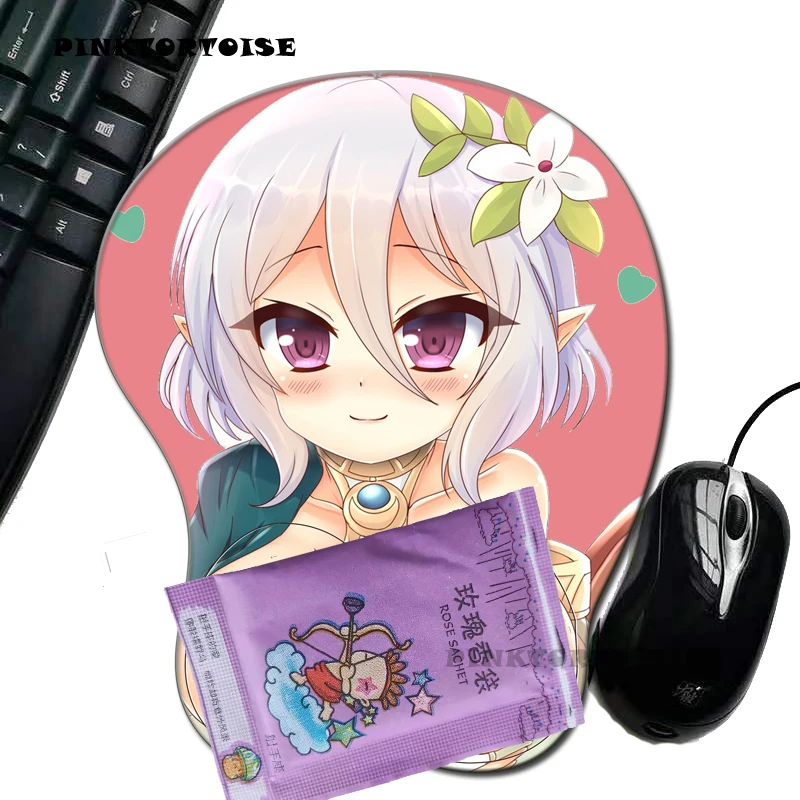 PINKTORTOISE COMPUT MOUS Kokkoro Princess Anime mousepad Wrist Rest Big soft butt 3D Gaming Environmental Silicon Mouse Pad GIFT