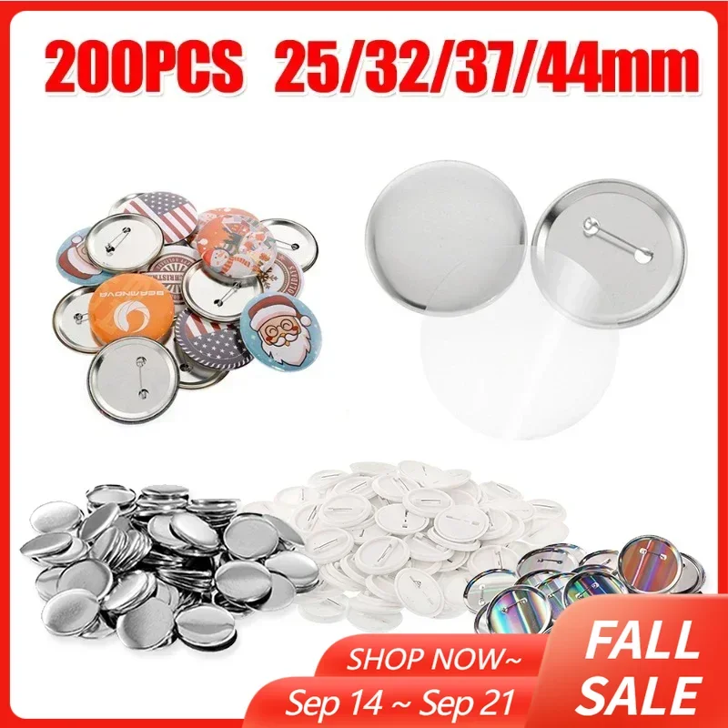 

200 шт., кнопка для значков, детали для самостоятельного изготовления 25/32/37/44 мм, металлический штифт, детали для изготовления значков, принадлежности для машины для изготовления пуговиц