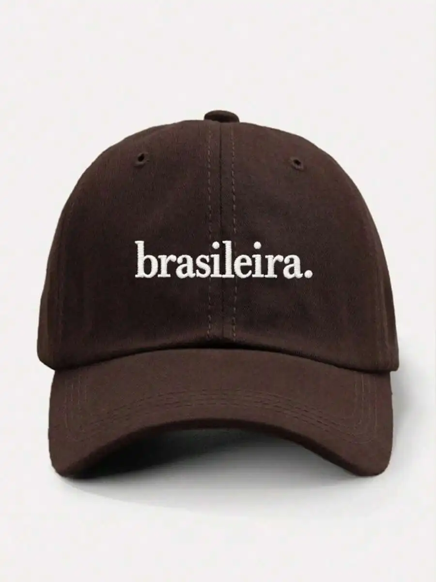 

Embroidered Brasileira Baseball Cap Adjustable Casual Hat For Spring Autumn Travel Beach