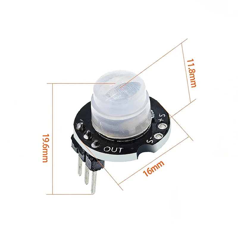1/2/5pcs SR602 MINI Motion Sensor Detector Module Pyroelectric Infrared PIR Kit Sensory Switch Bracket for Arduino Diy With Lens